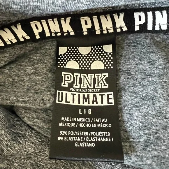 VS PINK Ultimate Cowl Neck Sweatshirt Sz L Heather Grey Active Victoria's Secret - Picture 3 of 9